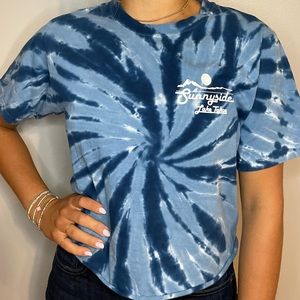 Tie-dye Crop Tee✨ Navy blue and light blue colors. Super cute on